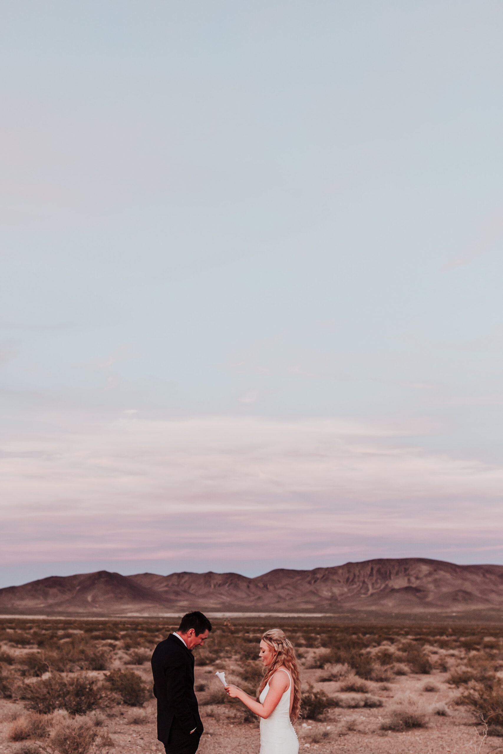 Rustic Bloom Photography | Las Vegas Desert Elopement | Emotional Vows